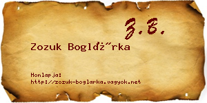 Zozuk Boglárka névjegykártya
